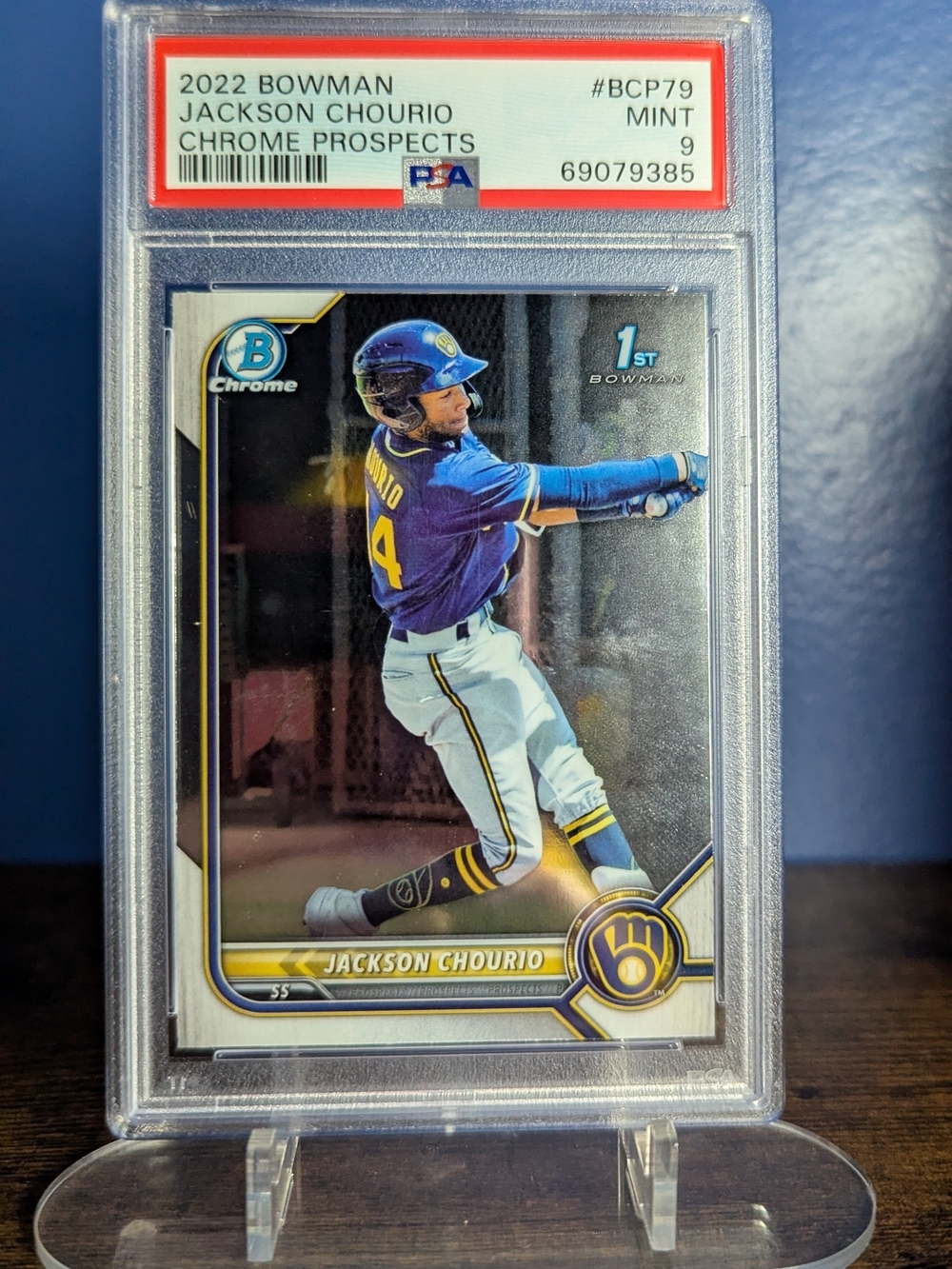 2022 Bowman 1st Chrome Prospects Jackson Chourio PSA 9 MINT #BCP-79